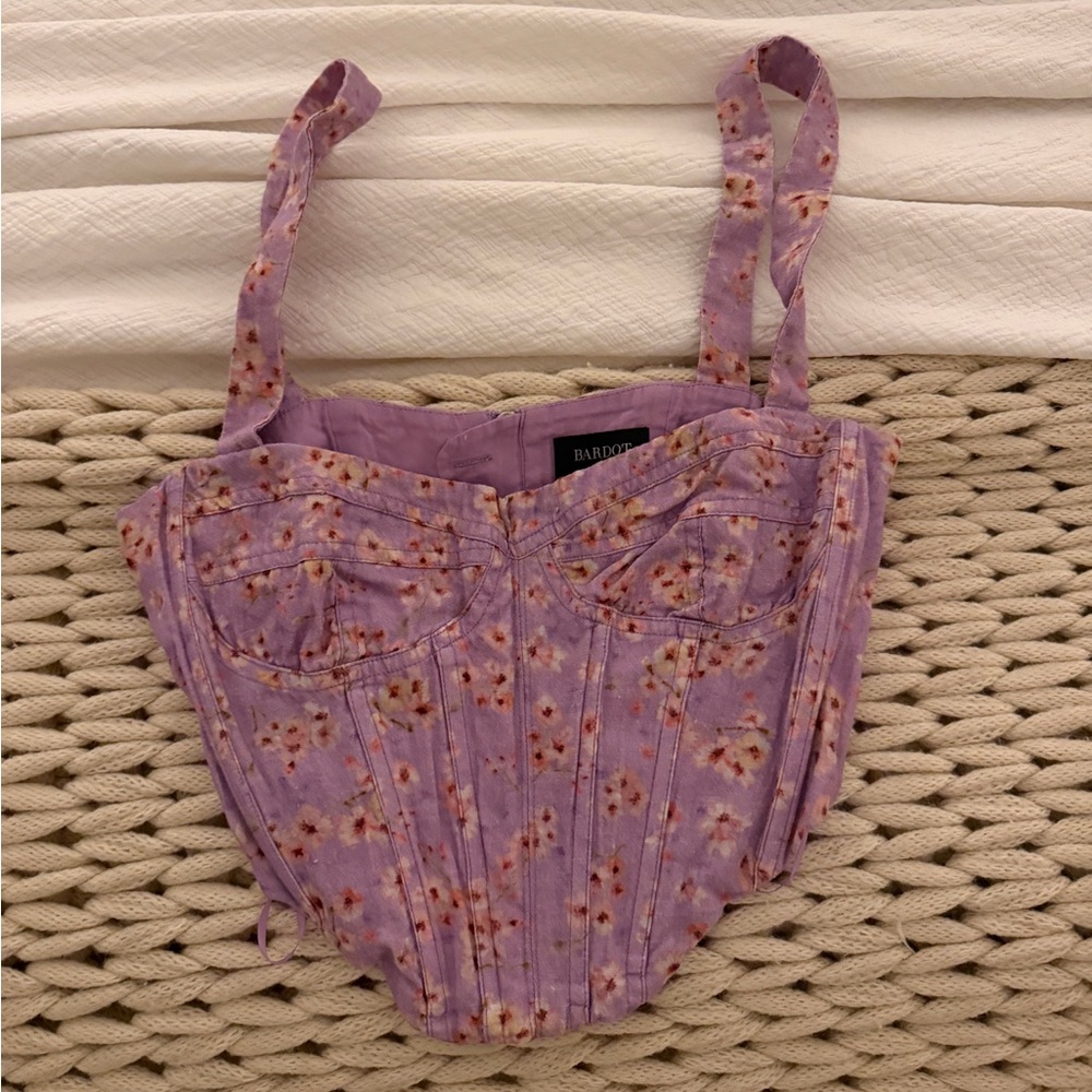 Bardot Lilac Floral Corset Top